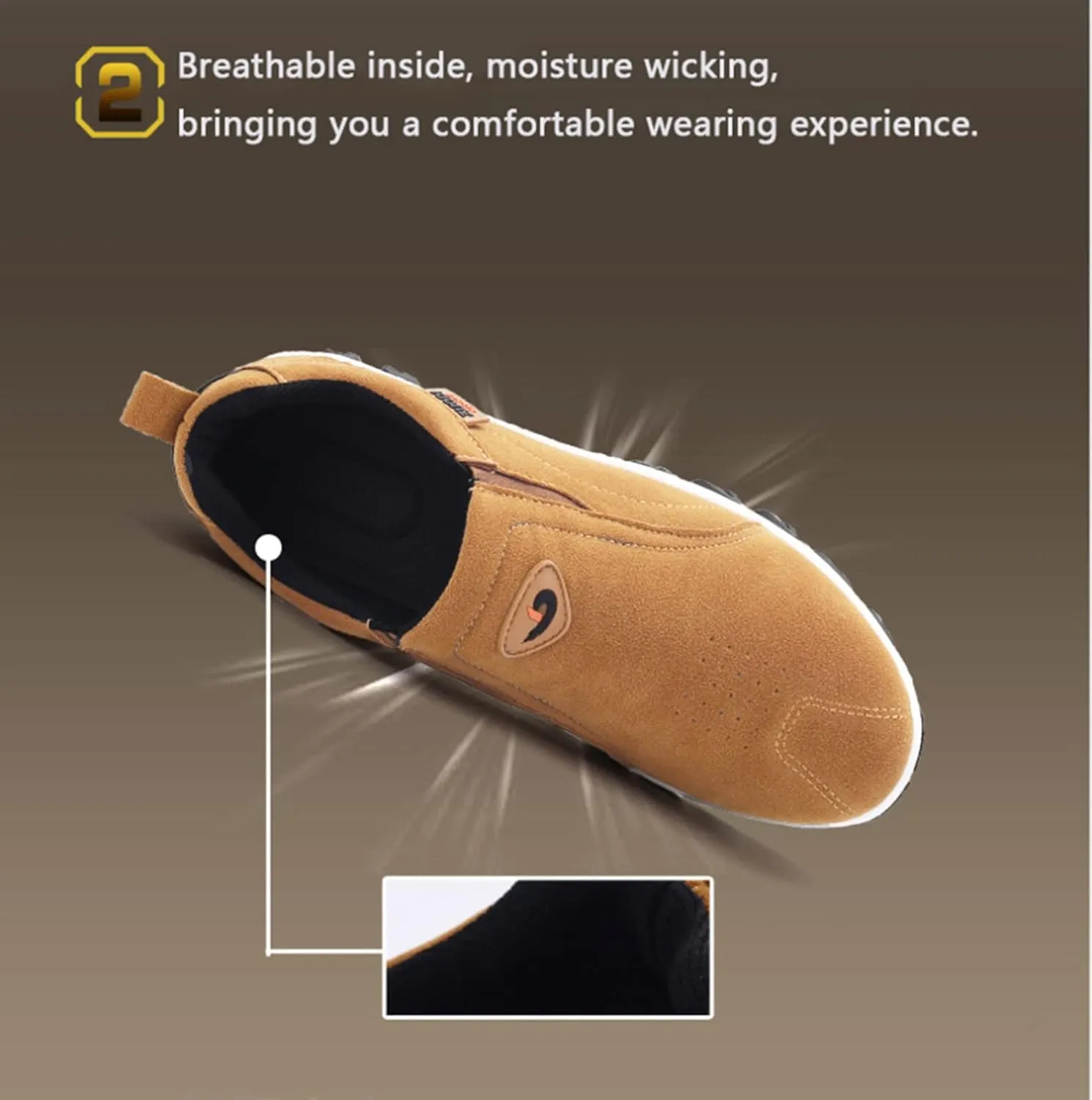 Men's Walking Shoes Waterproof Hiking Shoes Slip on Orthopedic Sneakers Outdoor Non Slip Shoes Casual Trail Shoes