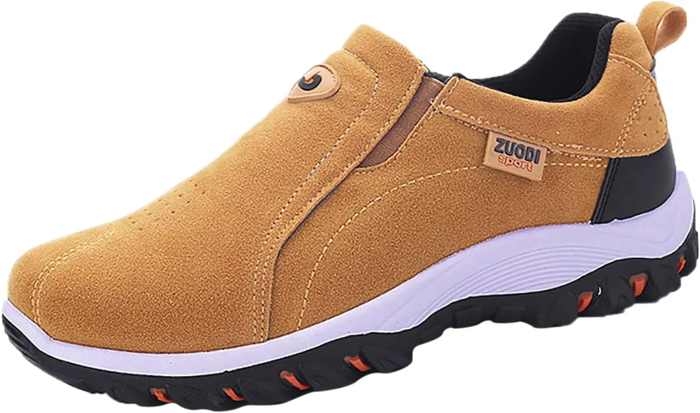 Men's Walking Shoes Waterproof Hiking Shoes Slip on Orthopedic Sneakers Outdoor Non Slip Shoes Casual Trail Shoes