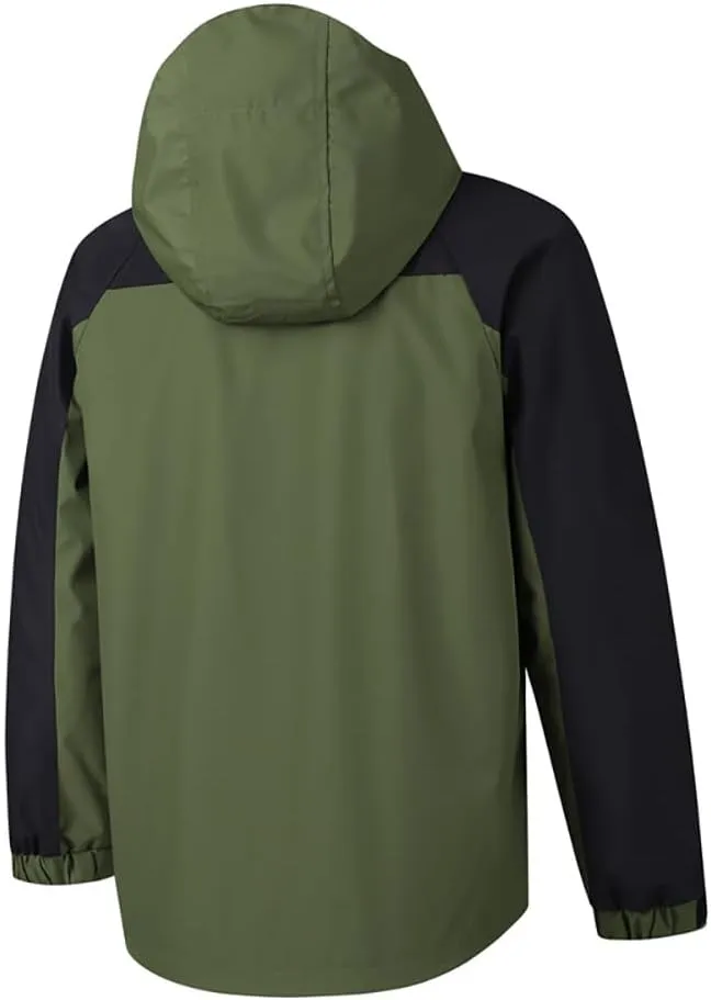 Mens Waterproof Jackets Lightweight Windbreaker Mountain Sport Jacket Outdoor Raincoat with Hood