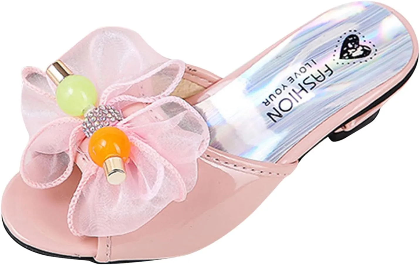 Moccasins for Toddler Girl Toddler Little Kid Girls Flower Crystal Pump Sandals Love Gymnastics Slides