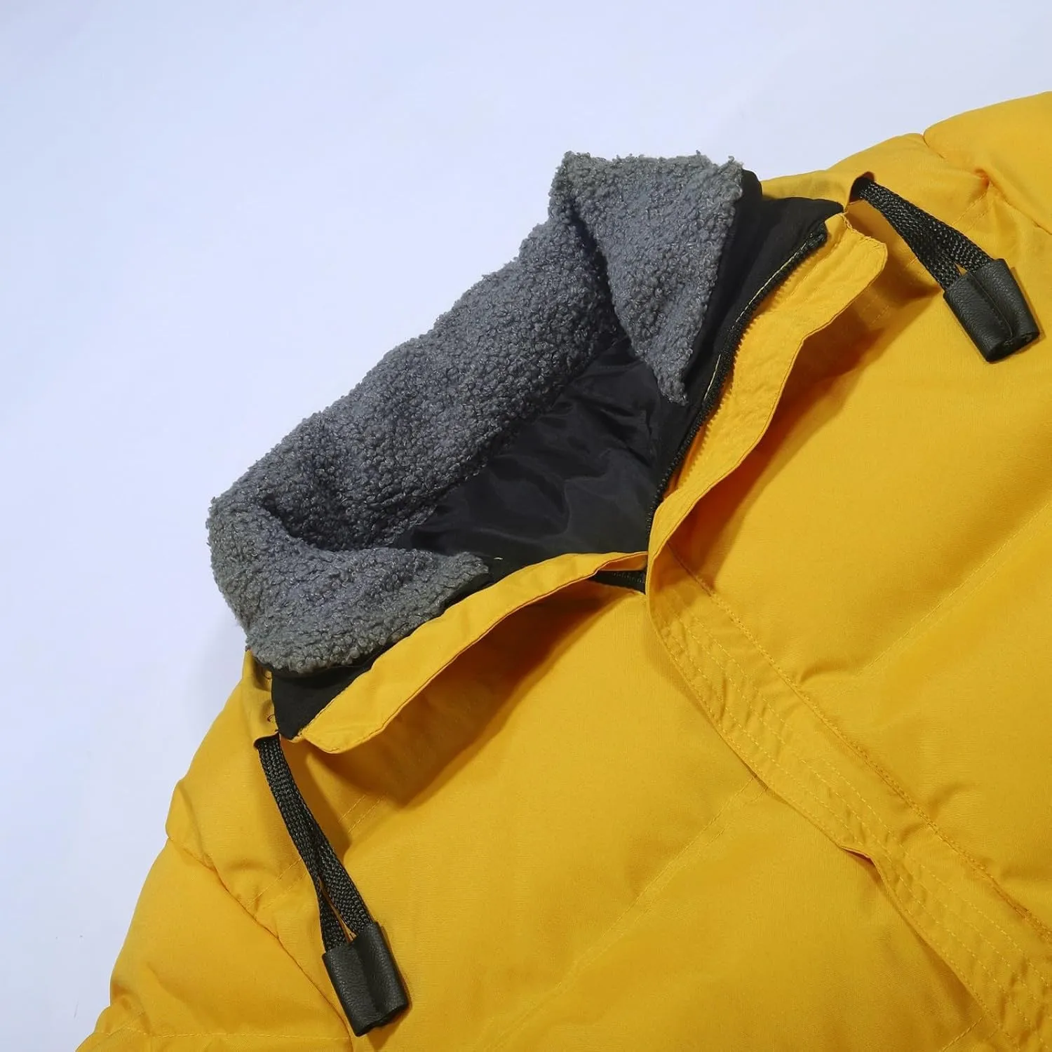 Oversize Men's Winter Coats Fleece Collar Warm Puffer Jacket Windproof Padded Puffy Coat Zipper Down Jacket Parka