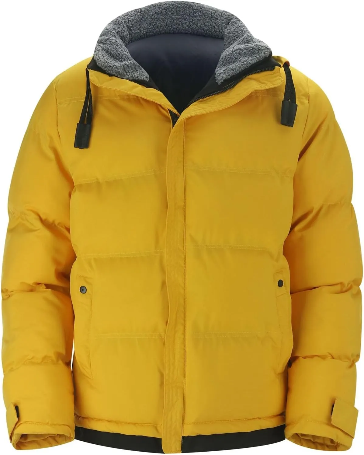 Oversize Men's Winter Coats Fleece Collar Warm Puffer Jacket Windproof Padded Puffy Coat Zipper Down Jacket Parka