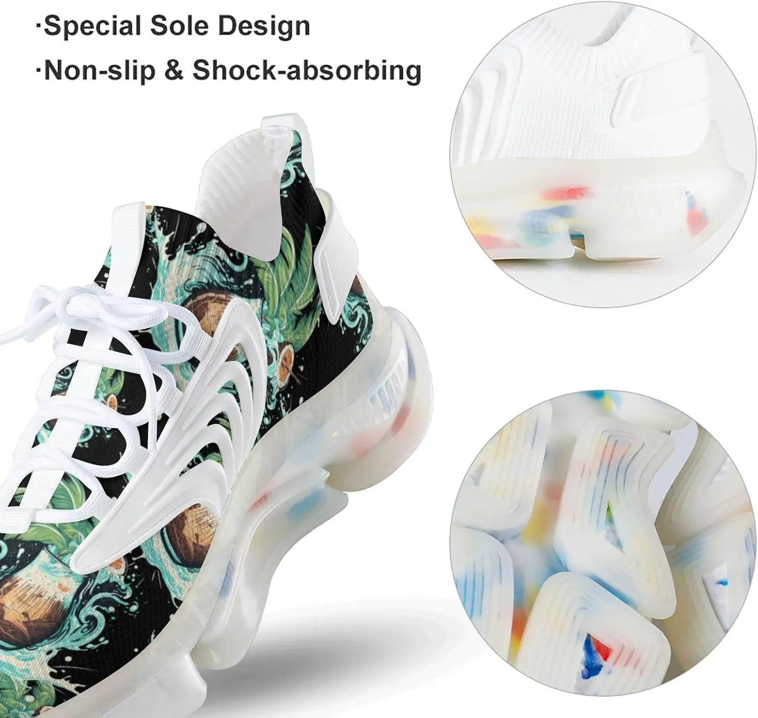 Palm & Coconut Mens Sneakers Running Shoes Lightweight Athletic Shoes for Jogging Walking Gym