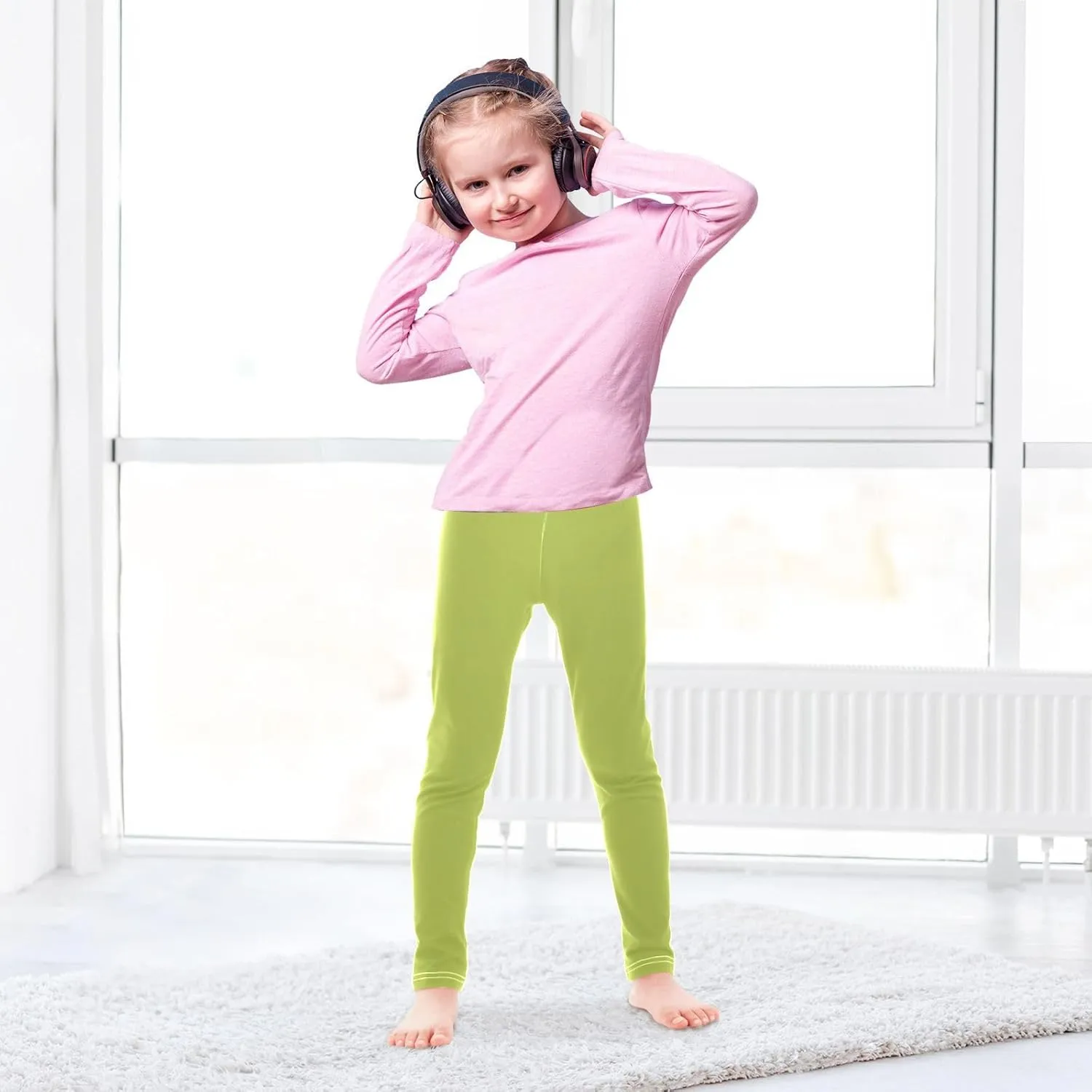 Pastel Rainbow Gradient Little Girls Leggings, Athletic Pants for Girls, Girls Stretch Pants Yoga Pants Girls 4T-10T