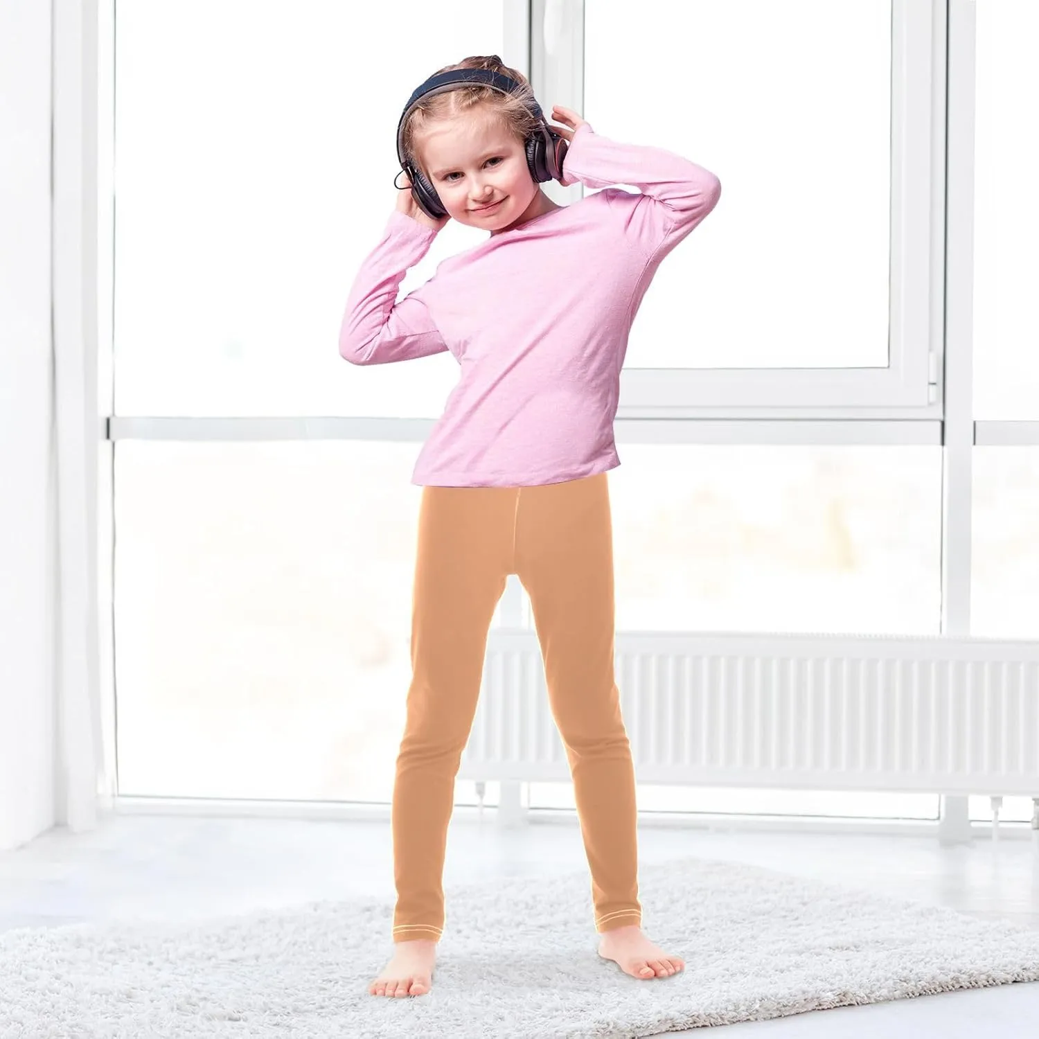 Pastel Rainbow Gradient Little Girls Leggings, Athletic Pants for Girls, Girls Stretch Pants Yoga Pants Girls 4T-10T
