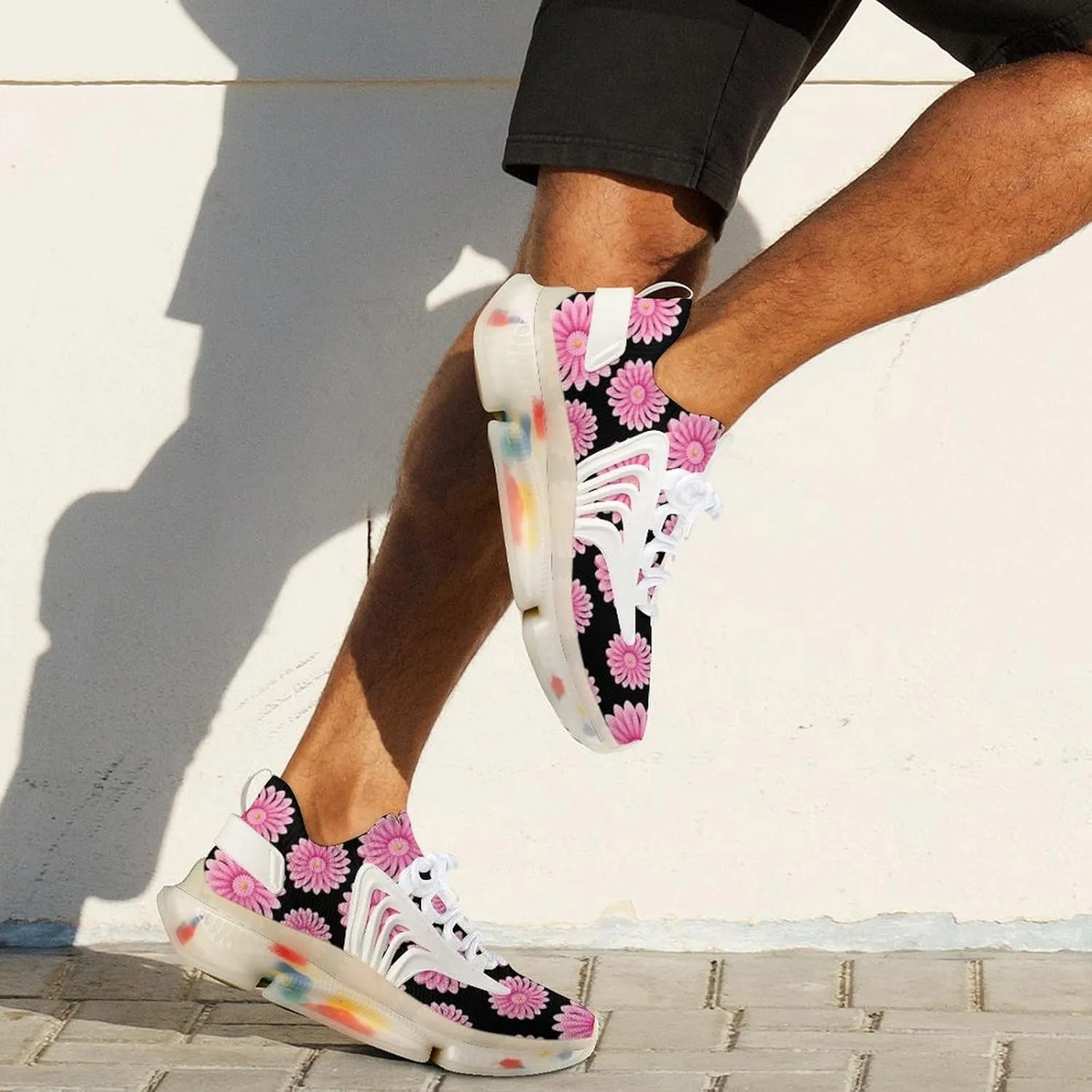 Peace Sign Flower Mens Sneakers Running Shoes Lightweight Athletic Shoes for Jogging Walking Gym