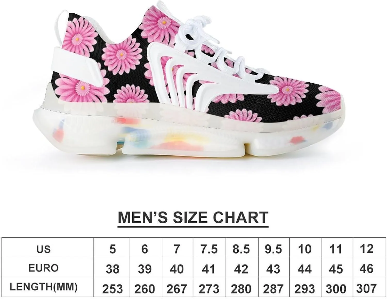 Peace Sign Flower Mens Sneakers Running Shoes Lightweight Athletic Shoes for Jogging Walking Gym
