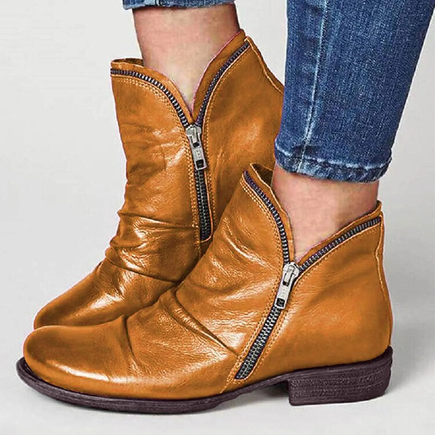 peqiut Womens Cowboy Boots Square Toe Thick Heel Wide Calf Cowboy Boots Women Suede Warm Furry Snow Womens Boots