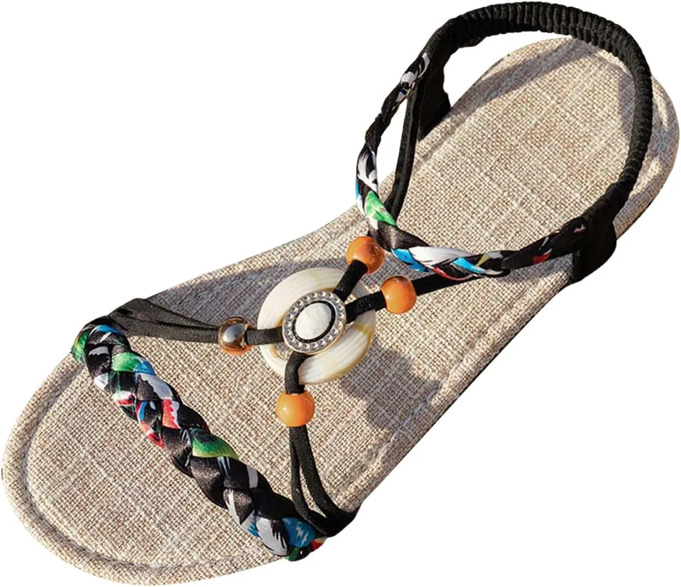 Platform Wedge Sandals Women's Thin Soled Shoes Fashionable And Casual Woven Flat Soled Outdoor Sandals