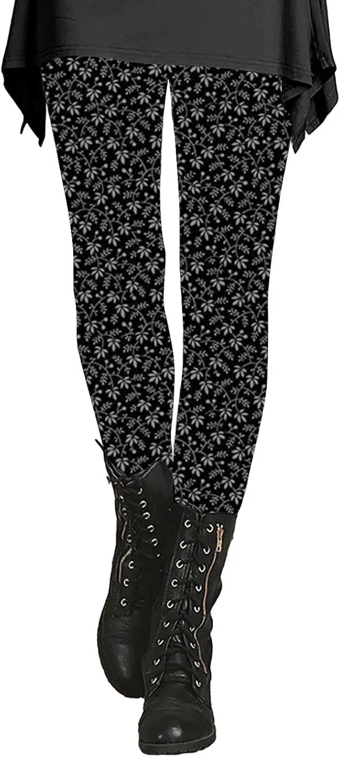 Print Leggings for Women Plus Size Plus Size Leggings Tummy Control Butt Lift Yoga Leggings Pockets