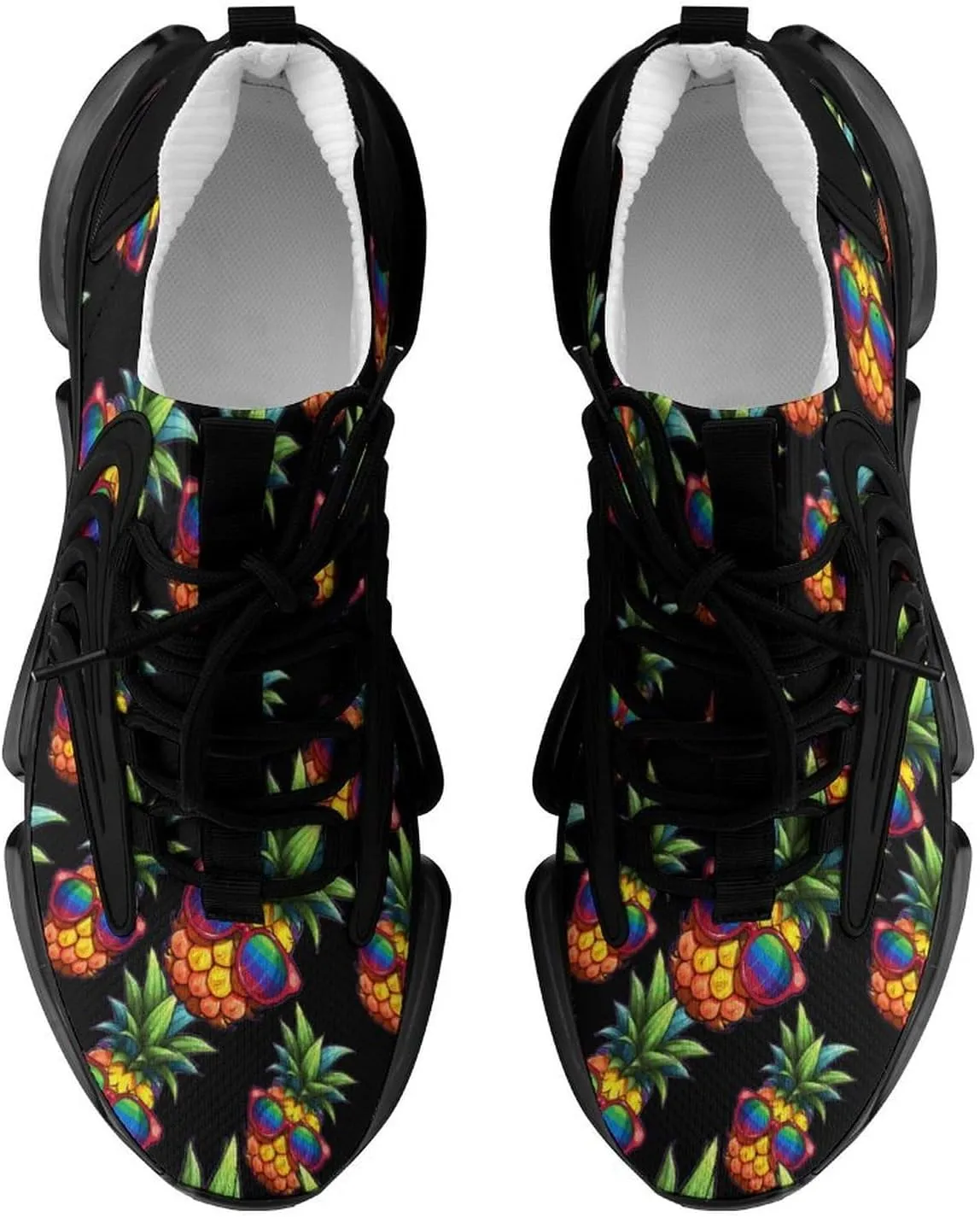 Rainbow Pineapple Mens Sneakers Running Shoes Lightweight Athletic Shoes for Jogging Walking Gym