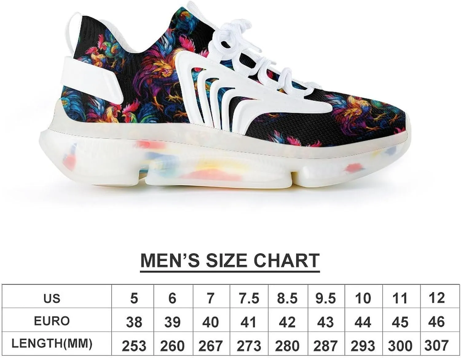Roosters Fighting Cockfighting Mens Sneakers Running Shoes Lightweight Athletic Shoes for Jogging Walking Gym