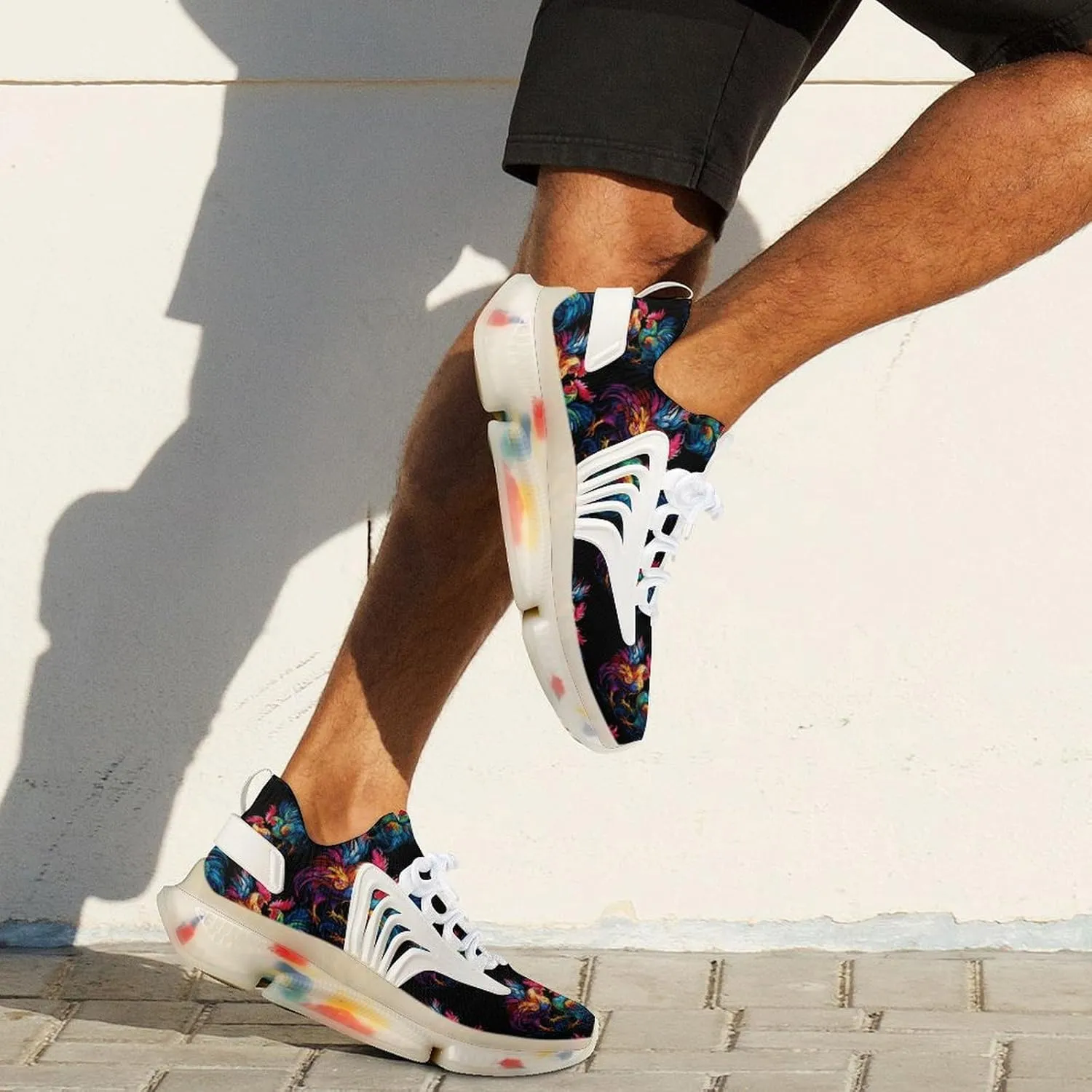 Roosters Fighting Cockfighting Mens Sneakers Running Shoes Lightweight Athletic Shoes for Jogging Walking Gym