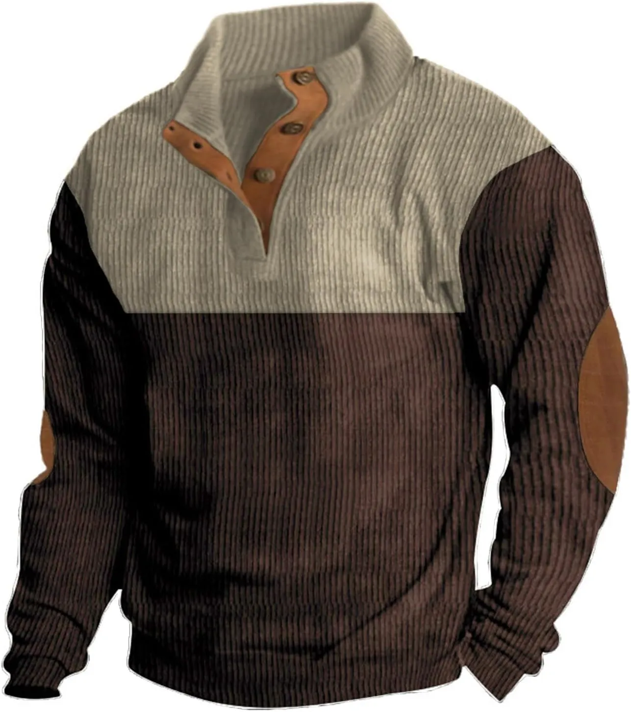 RTRDE Men's Henley Pullover Sweatshirts Long Sleeve Shirts Casual Thermal Loose Fit Button Up Pullovers, S-3XL