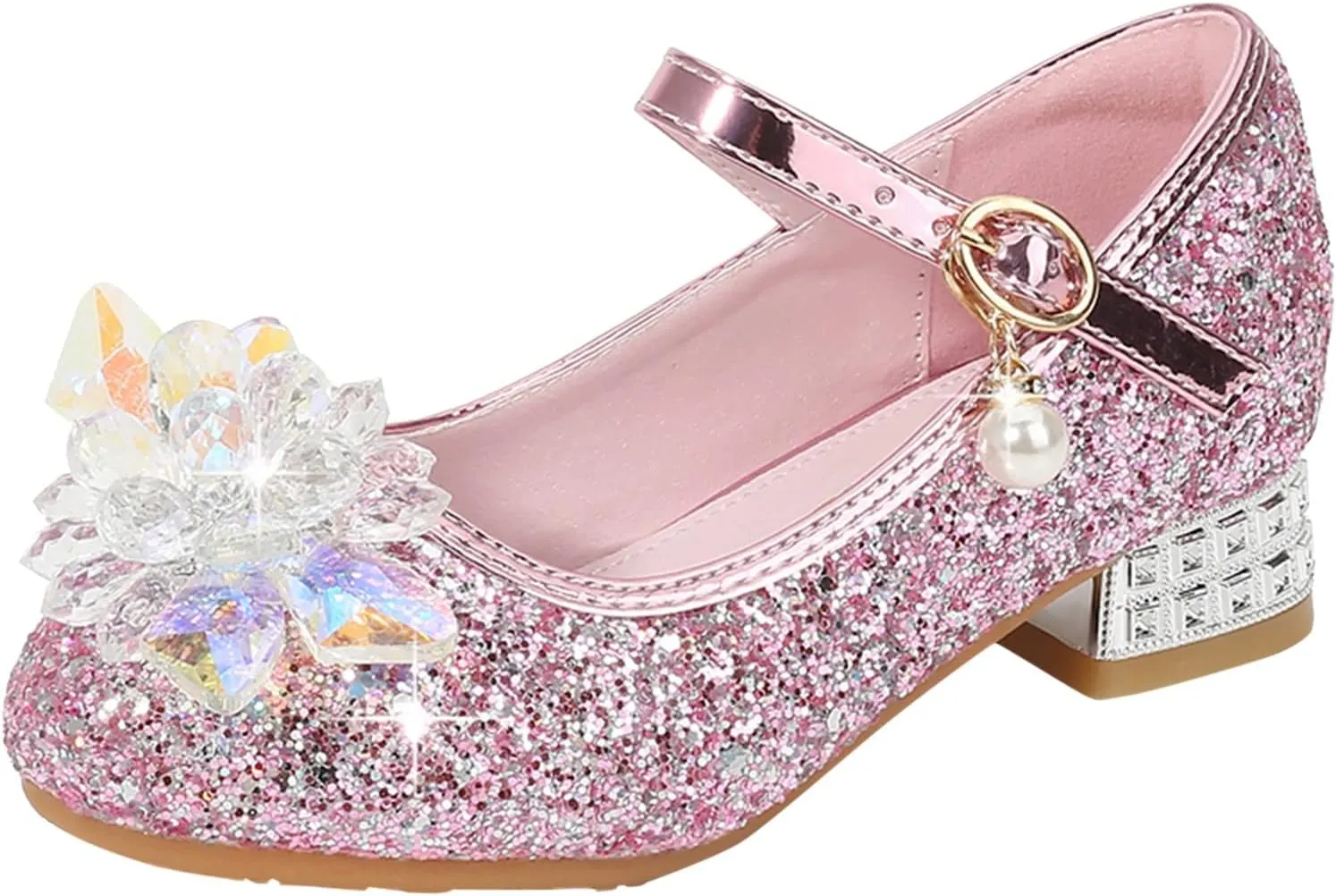 Sandal for Baby Girl Toddler Little Kid Girls Dress Pumps Glitter Sequins Princess Flower Pool Shoes Toddler