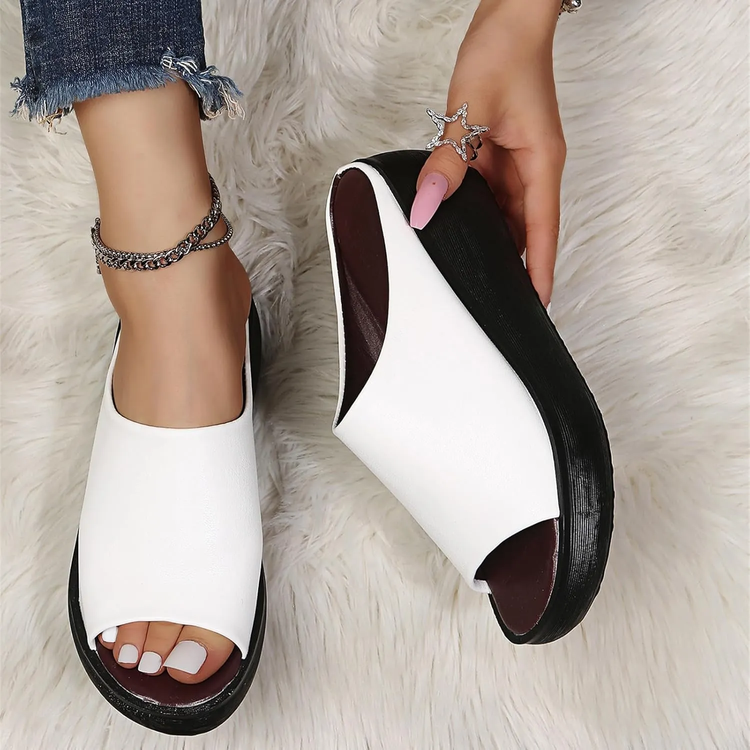 Sandals For Women 2024 Comfortable Walking Orthopedic Slippers Arch Support Dressy Summer Casual Orthotic Slides