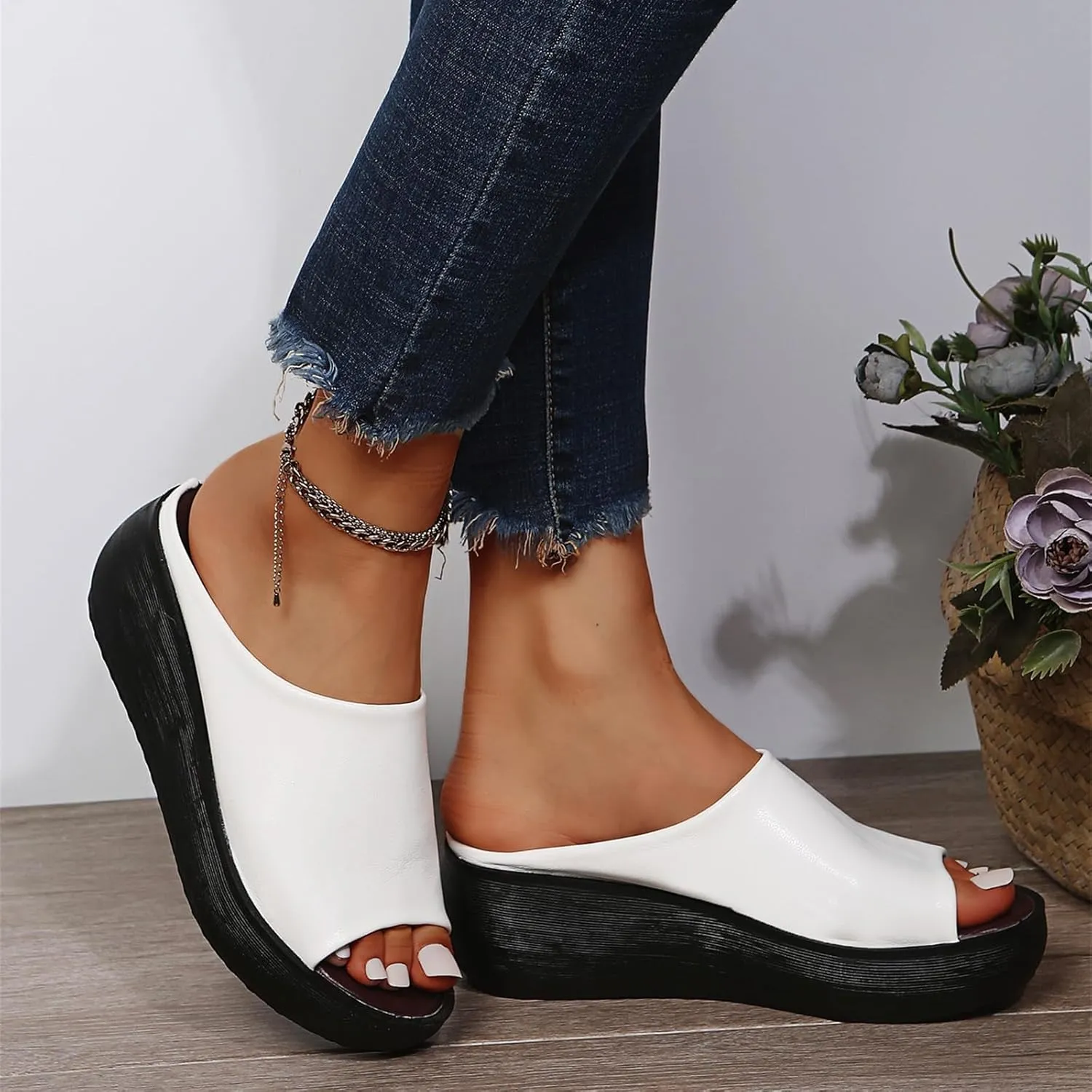 Sandals For Women 2024 Comfortable Walking Orthopedic Slippers Arch Support Dressy Summer Casual Orthotic Slides