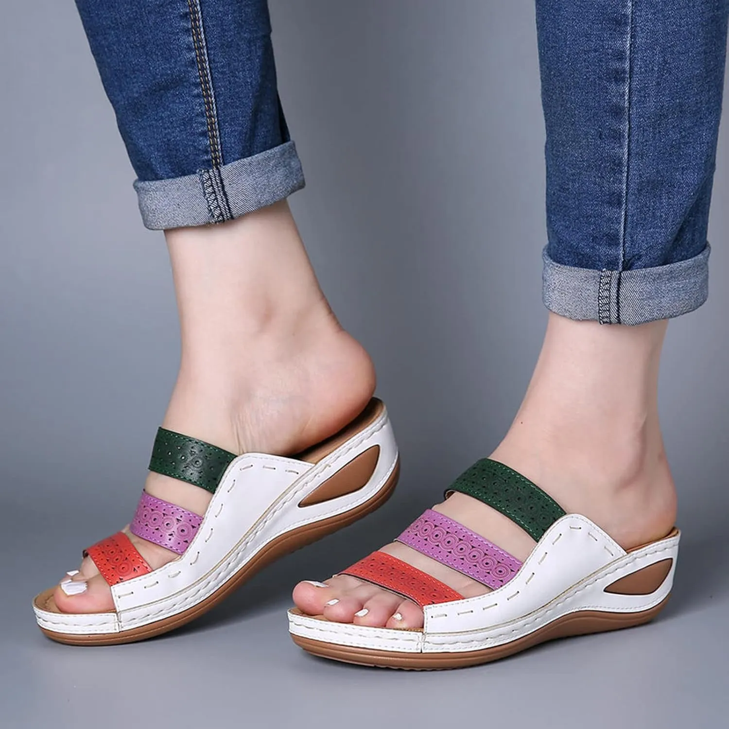 Sandals for Women Dressy Summer Women's Bohemia Dressy Summer Sandals Flat Gladiator Sandals Open Toe Dress Shoes