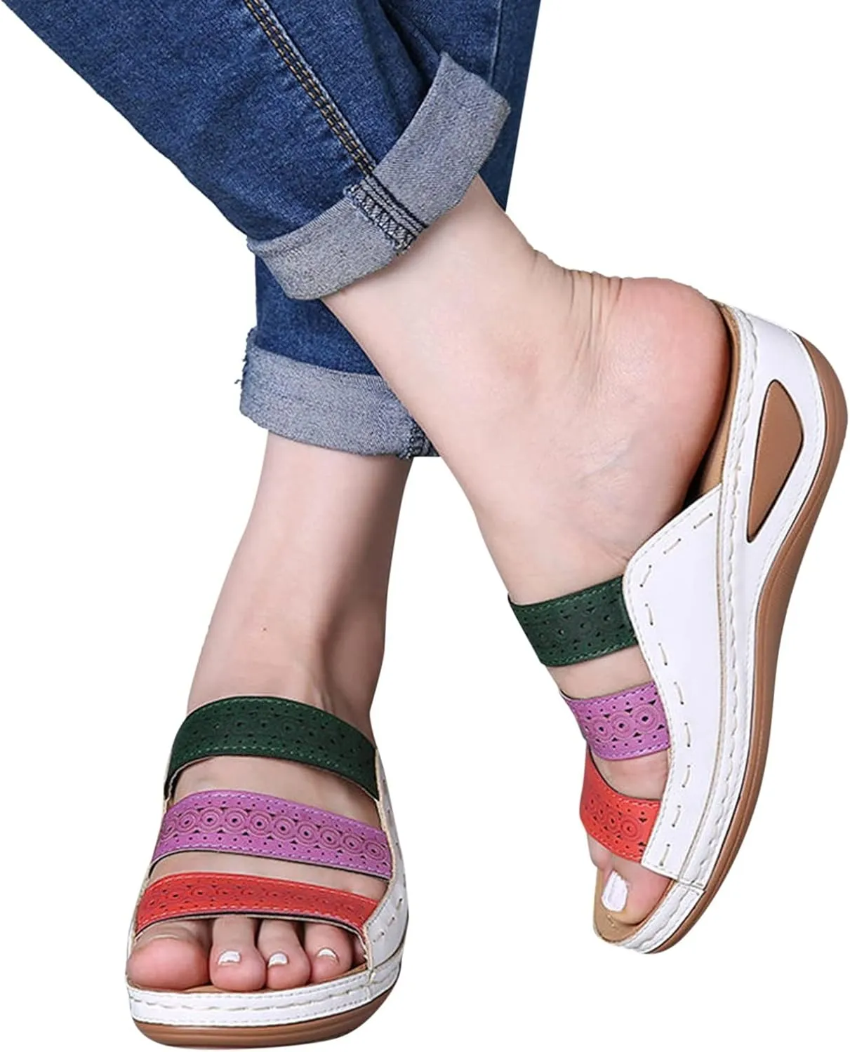 Sandals for Women Dressy Summer Women's Bohemia Dressy Summer Sandals Flat Gladiator Sandals Open Toe Dress Shoes