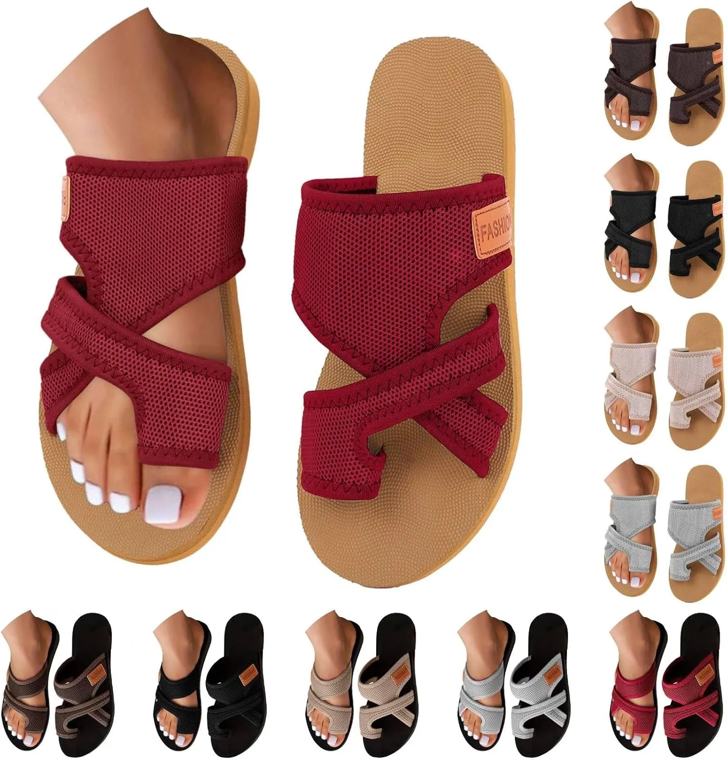 Sandals Orthopedic Shoes for Women 2025 Summer Extra Wide Beach Breathable Comfortable Mesh Hollow Mesh Slide Sandls Shoes