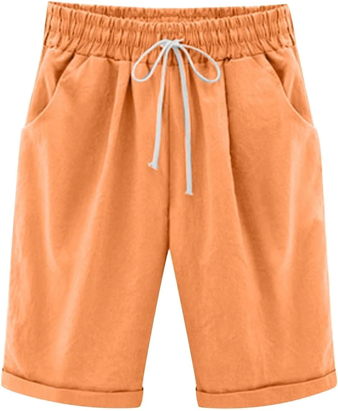 sdbrld Bermuda Shorts for Women Casual Summer,Womens Bermuda Shorts Plus SizeFashion Long Shorts Loose Elastic Waist Shorts