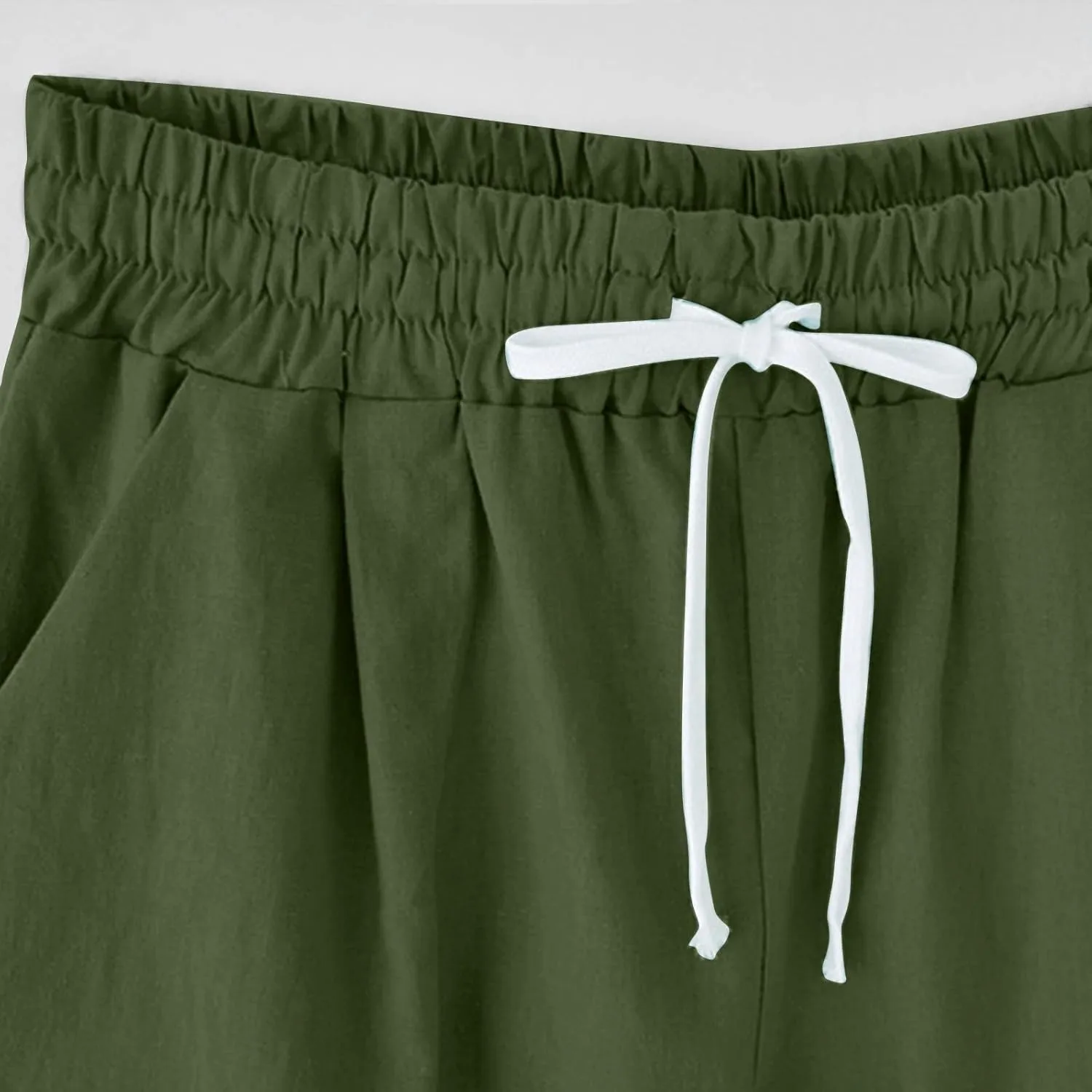sdbrld Bermuda Shorts for Women,Womens Bermuda Shorts Fashion Summer Drawstring Shorts High Waisted Cotton Athletic Shorts