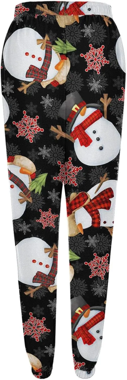 sdbrld Christmas Sweatpants Womens Sherpa Fleece Lined Sweatpants Winter Fashion Xmas Print Drawstring Active Lounge Joggers