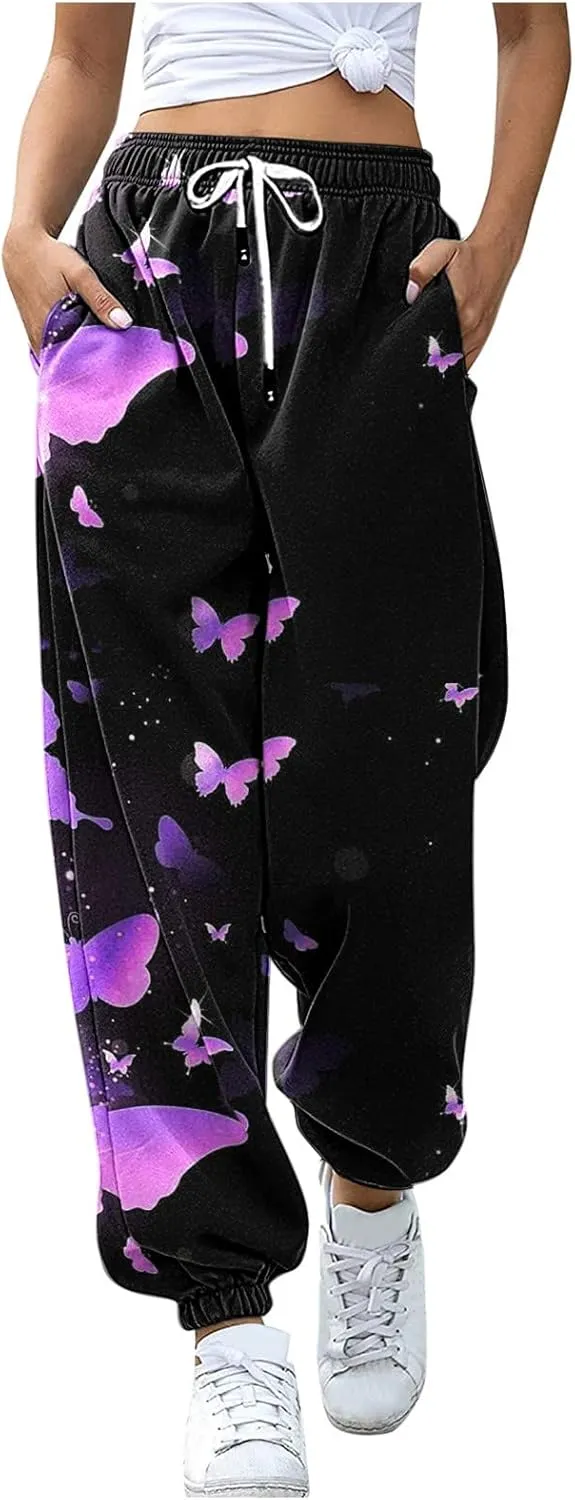 sdbrld Sweatpants Women Baggy,Womens Sweatpants Joggers High Waisted Sweatpants 2023 Fall Jogger Pants Y2k Lounge Trousers