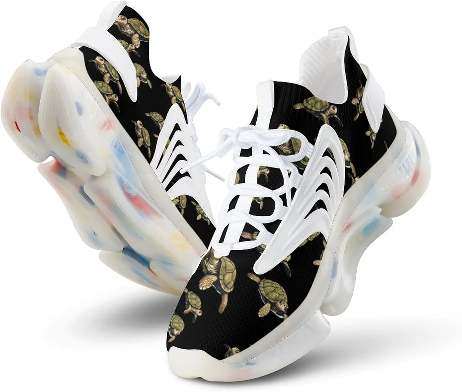 Sea Turtle Mens Sneakers Running Shoes Lightweight Athletic Shoes for Jogging Walking Gym