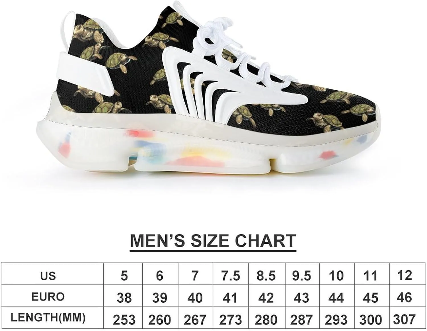 Sea Turtle Mens Sneakers Running Shoes Lightweight Athletic Shoes for Jogging Walking Gym