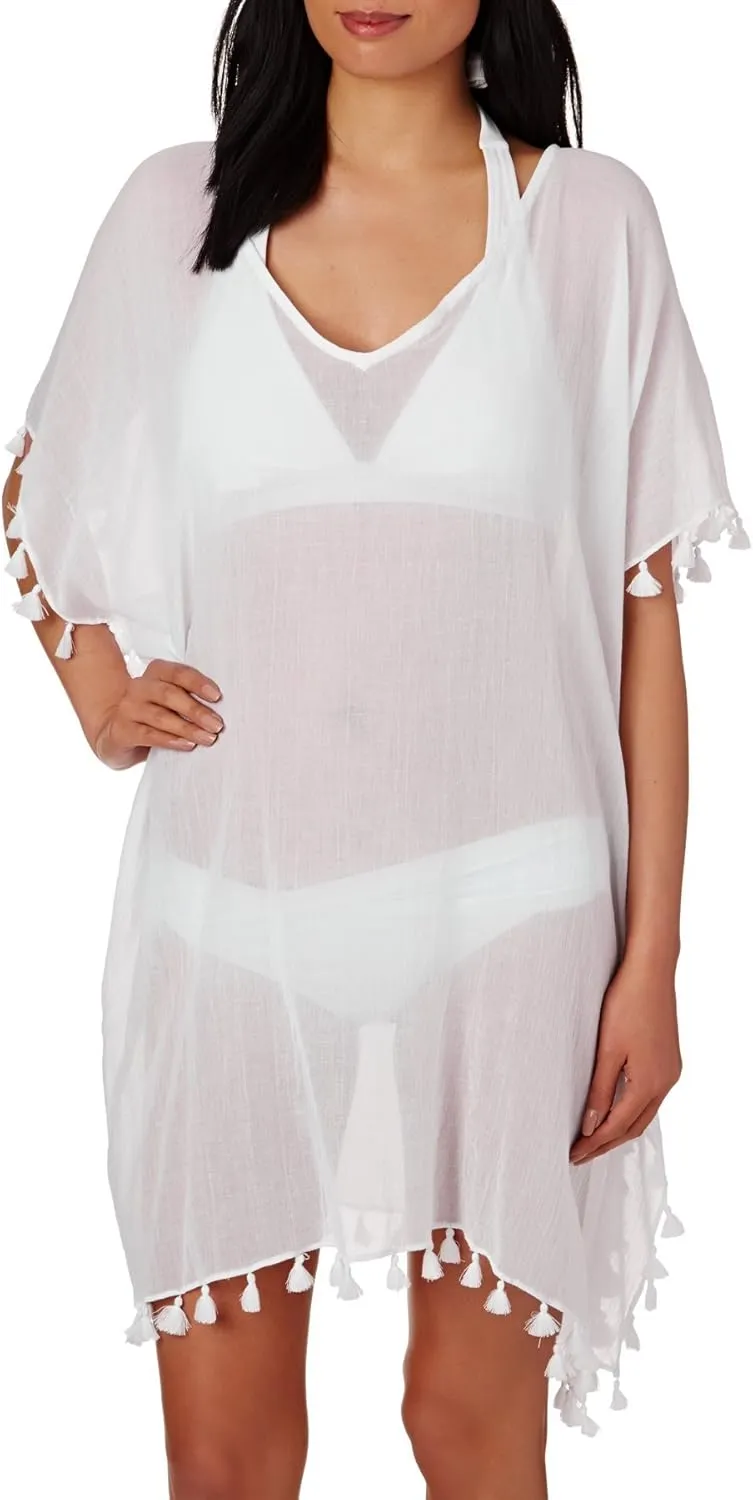 Seafolly Women's Kaftan Tassel Trim Cover Up Dress