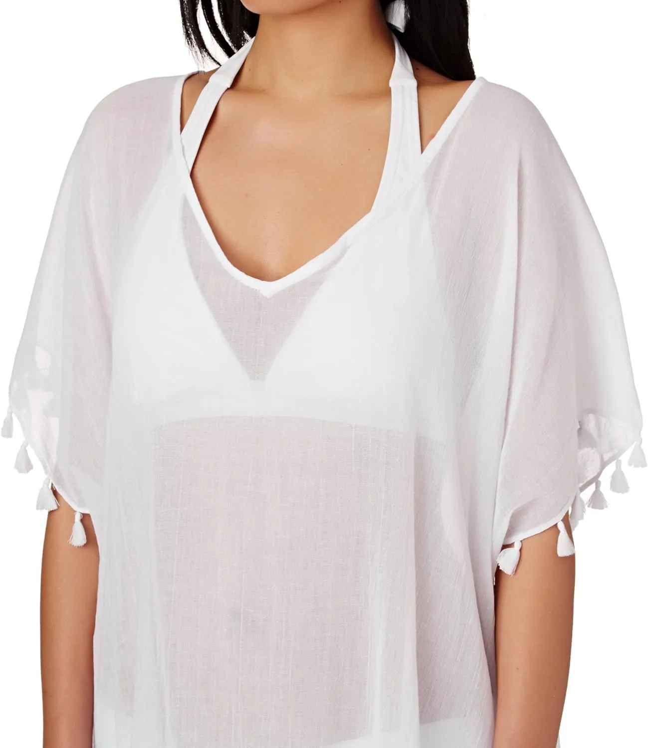 Seafolly Women's Kaftan Tassel Trim Cover Up Dress