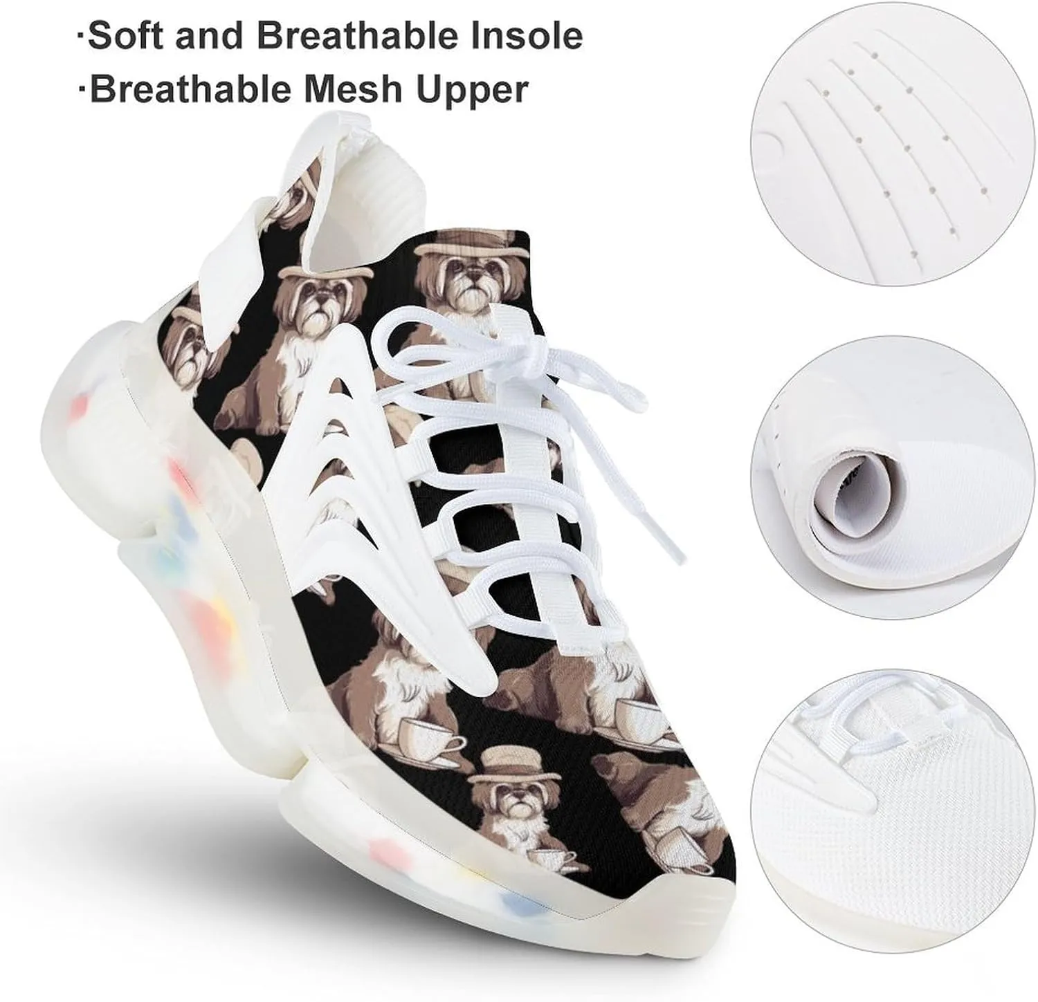 Shih Tzu Dog Mens Sneakers Running Shoes Lightweight Athletic Shoes for Jogging Walking Gym
