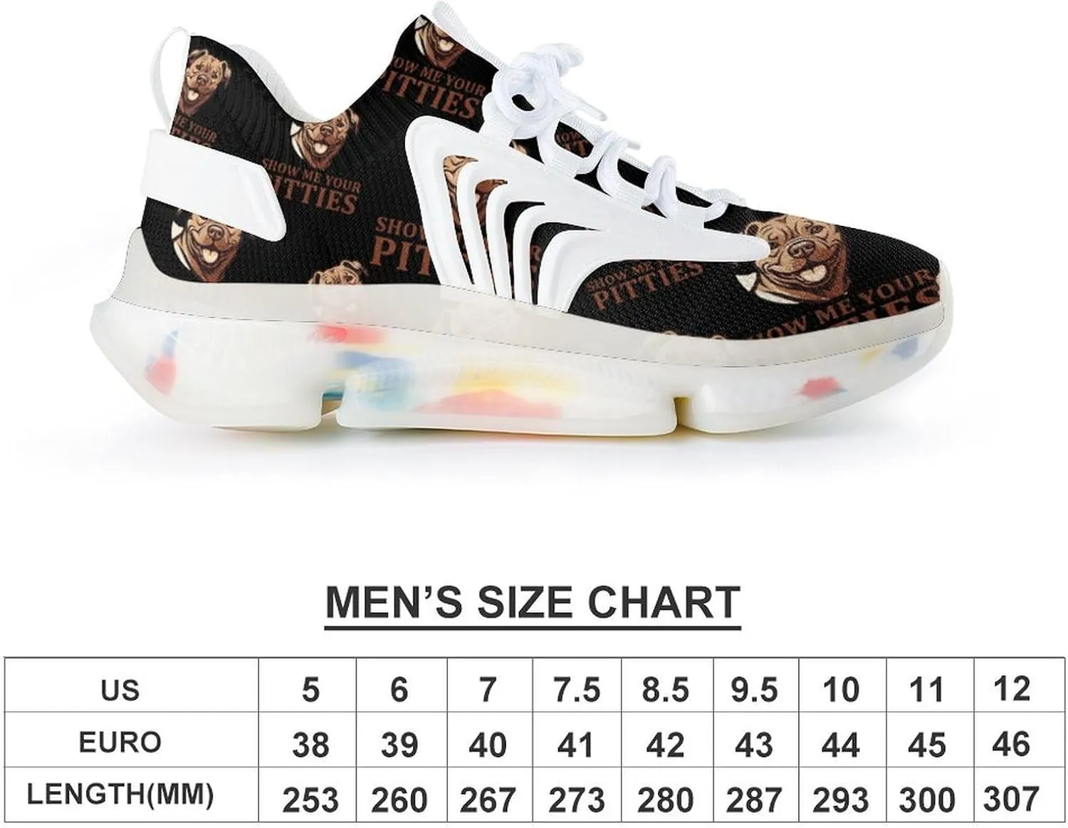 Show Me Your Pittie's Mens Sneakers Running Shoes Lightweight Athletic Shoes for Jogging Walking Gym