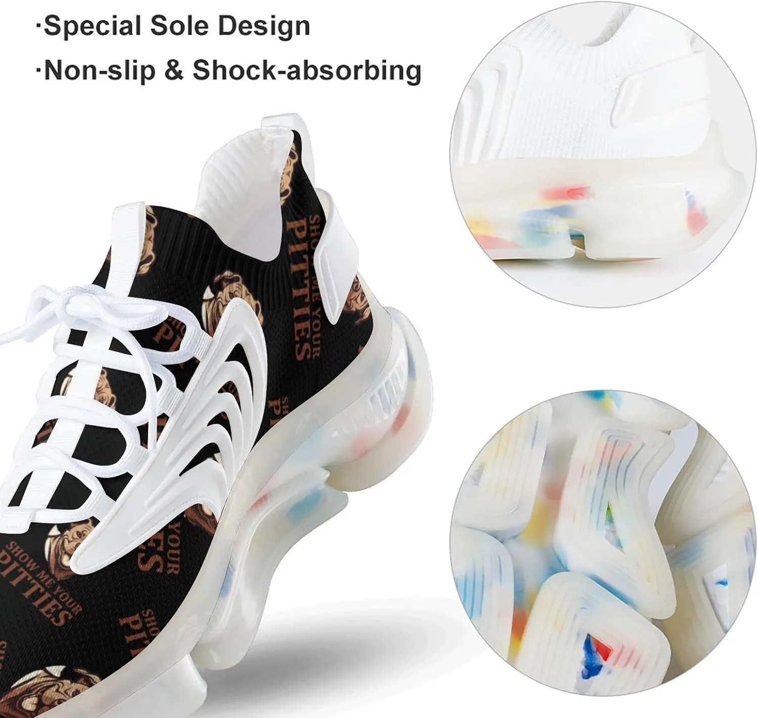 Show Me Your Pittie's Mens Sneakers Running Shoes Lightweight Athletic Shoes for Jogging Walking Gym