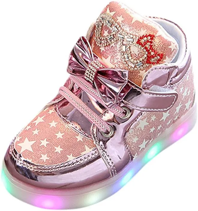 Size 6 Shoes for Girls Toddler Baby Fashion Star Luminous Child Casual Colorful Light Boys Dress Shoes Size 5