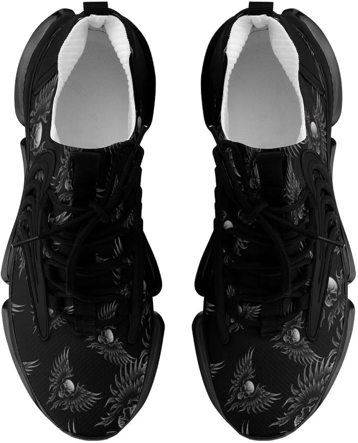 Skull with Wing Mens Sneakers Running Shoes Lightweight Athletic Shoes for Jogging Walking Gym