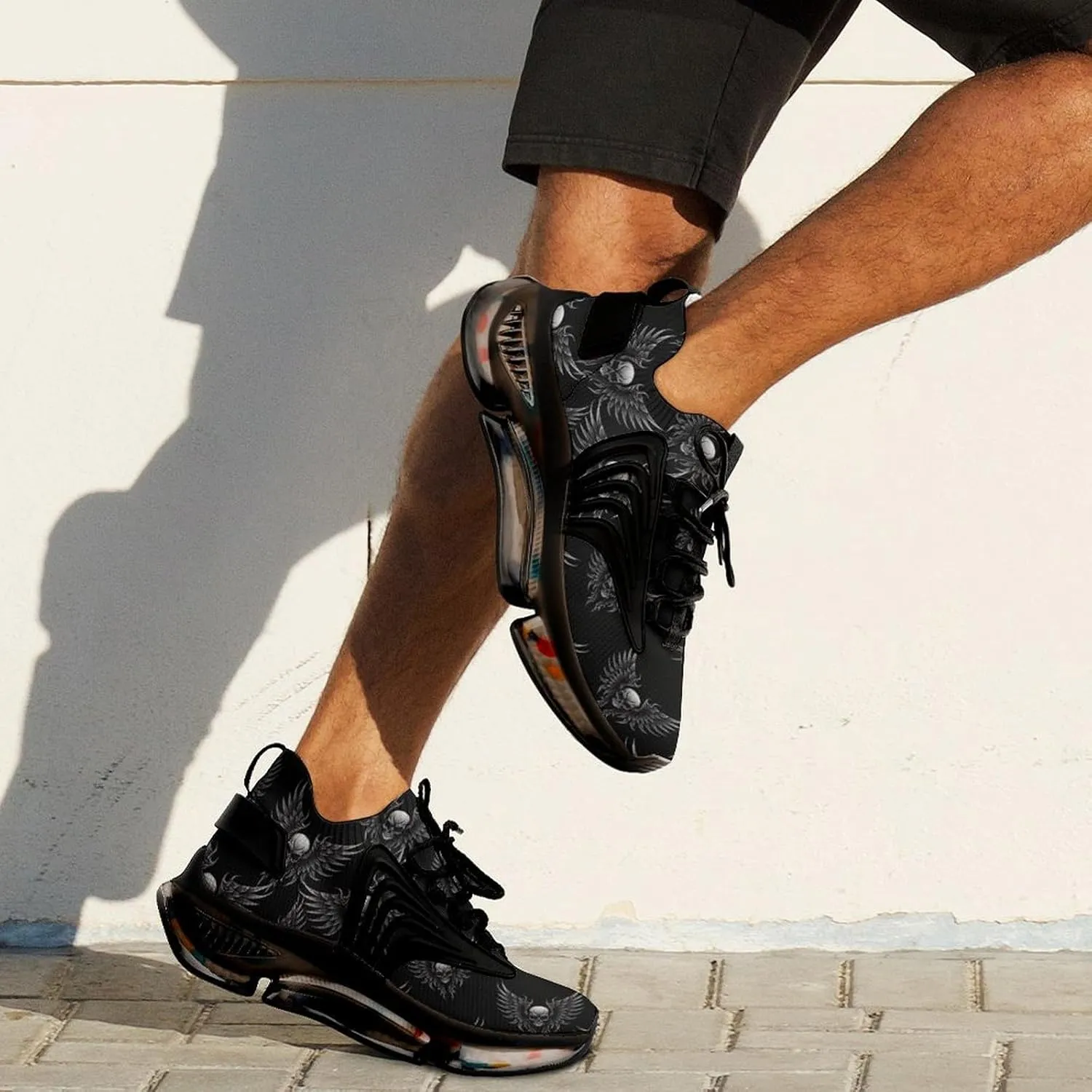 Skull with Wing Mens Sneakers Running Shoes Lightweight Athletic Shoes for Jogging Walking Gym