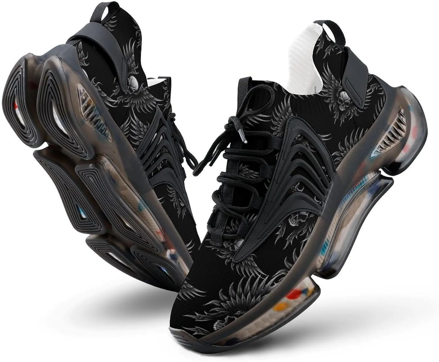 Skull with Wing Mens Sneakers Running Shoes Lightweight Athletic Shoes for Jogging Walking Gym