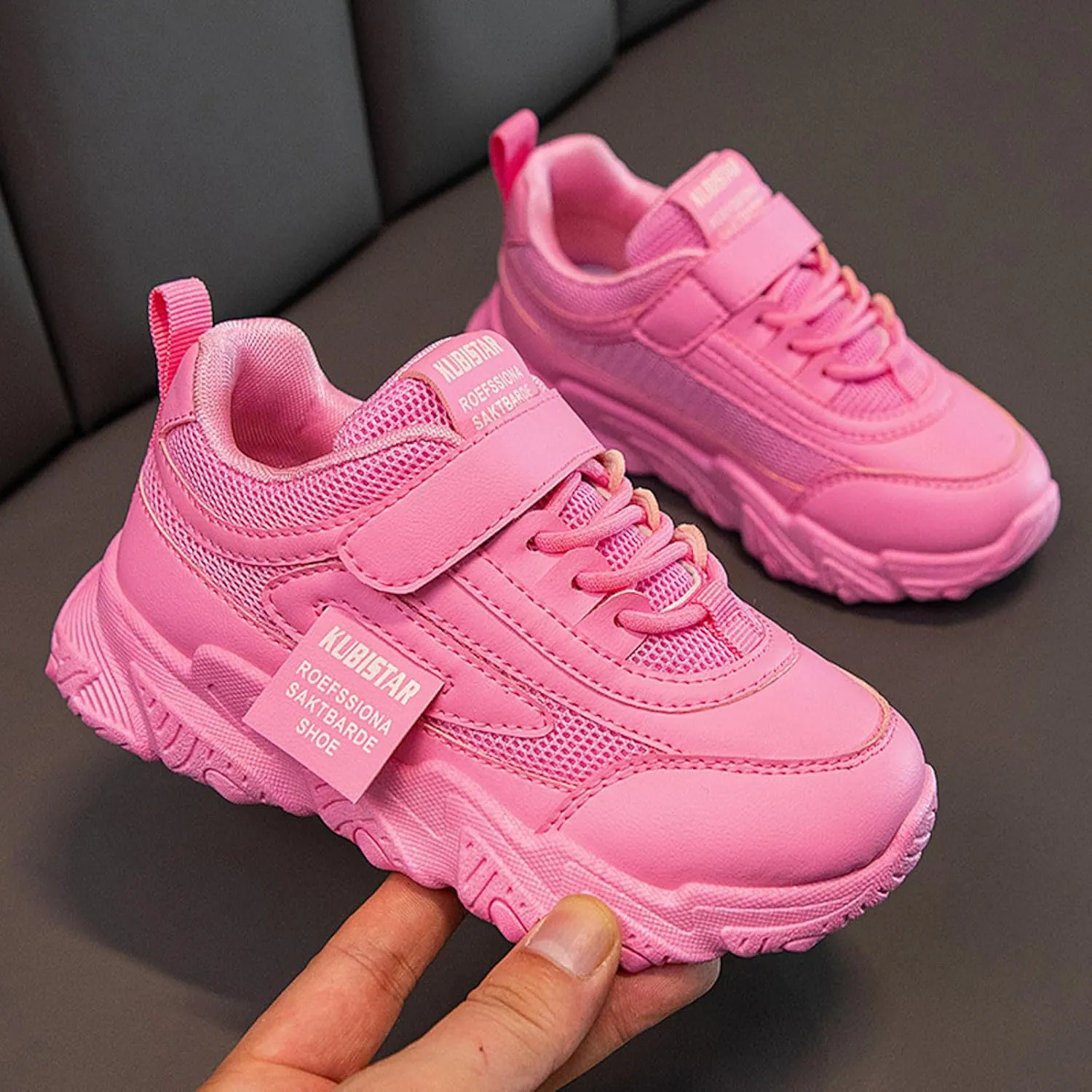 Sneakers for Girls Boys Chunky Sneakers for Kids Fashion Platform White Leather Casual Comfy Wedge Walking Sport Sneakers