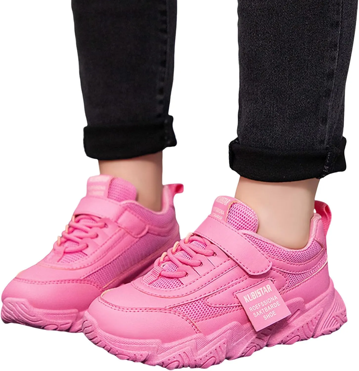 Sneakers for Girls Boys Chunky Sneakers for Kids Fashion Platform White Leather Casual Comfy Wedge Walking Sport Sneakers