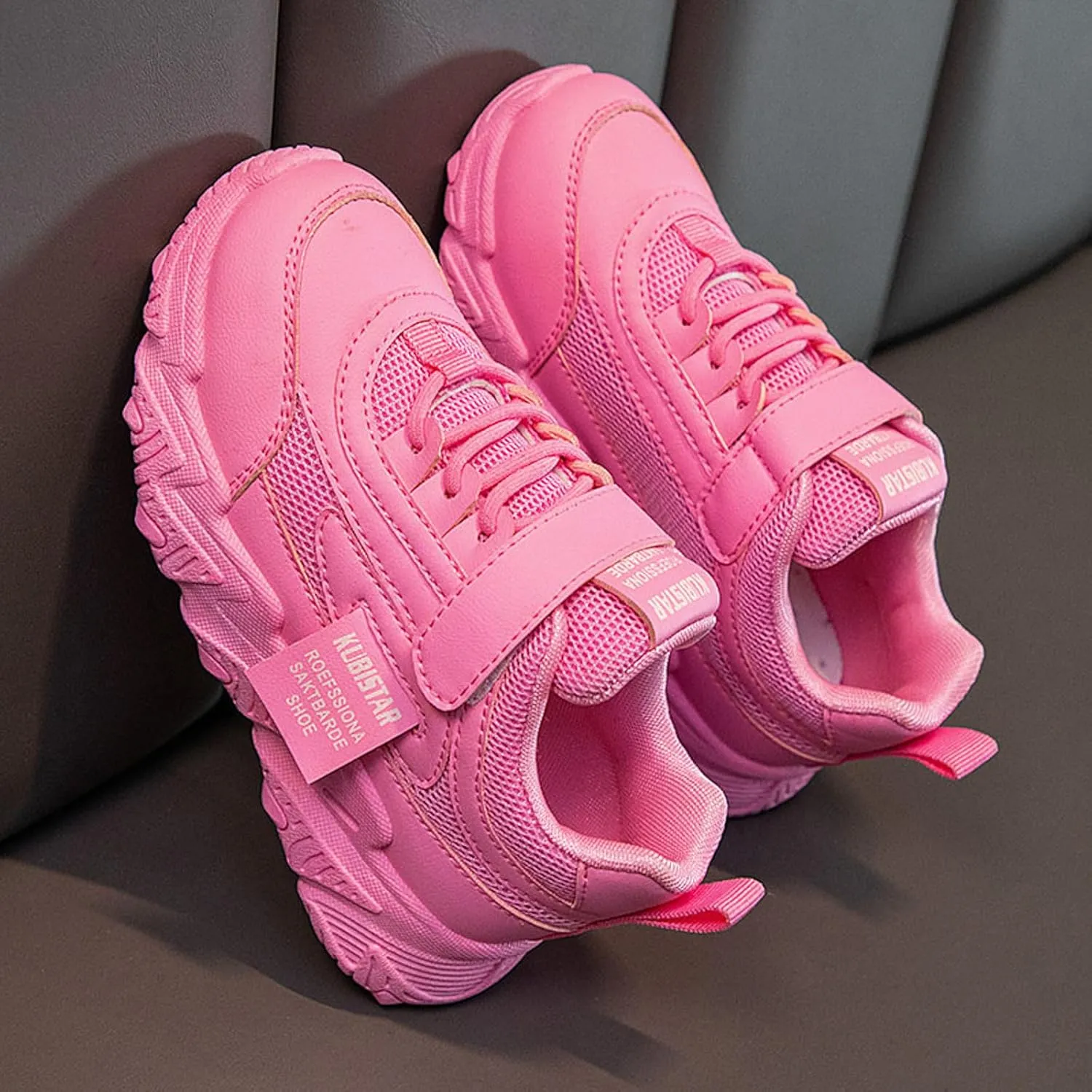 Sneakers for Girls Boys Chunky Sneakers for Kids Fashion Platform White Leather Casual Comfy Wedge Walking Sport Sneakers