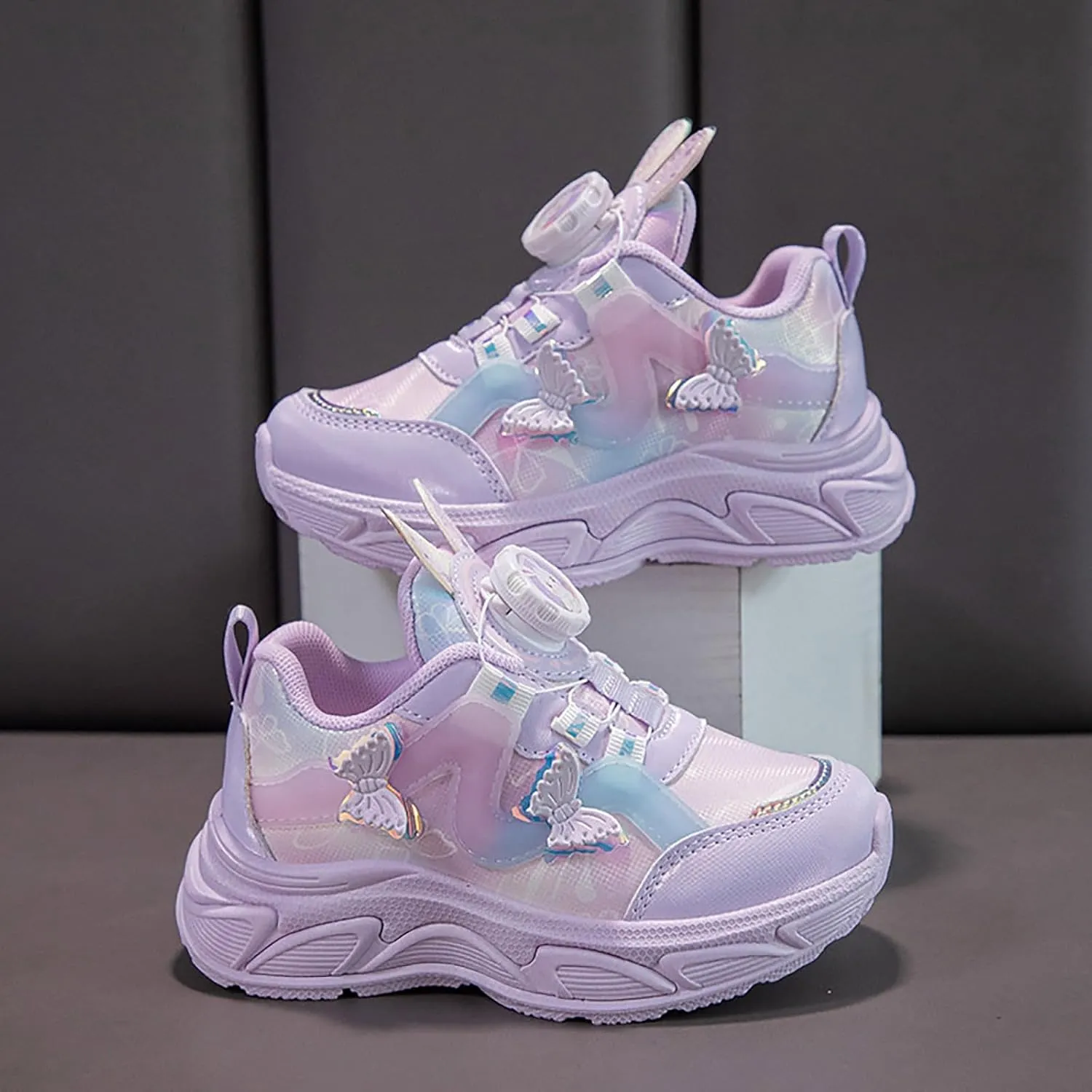 Sneakers for Girls Cute Rabbit Breathable Mesh Lightweight Running Shoes Kids Lace Up Comforable Casual Walking Shoes