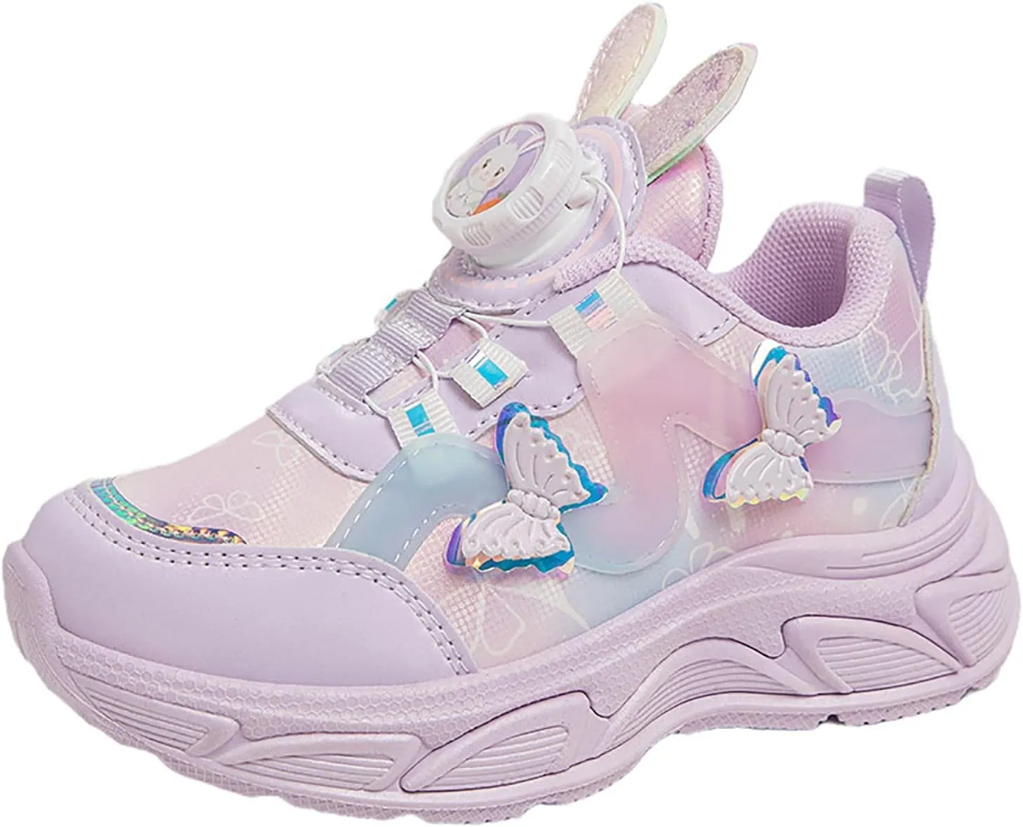 Sneakers for Girls Cute Rabbit Breathable Mesh Lightweight Running Shoes Kids Lace Up Comforable Casual Walking Shoes