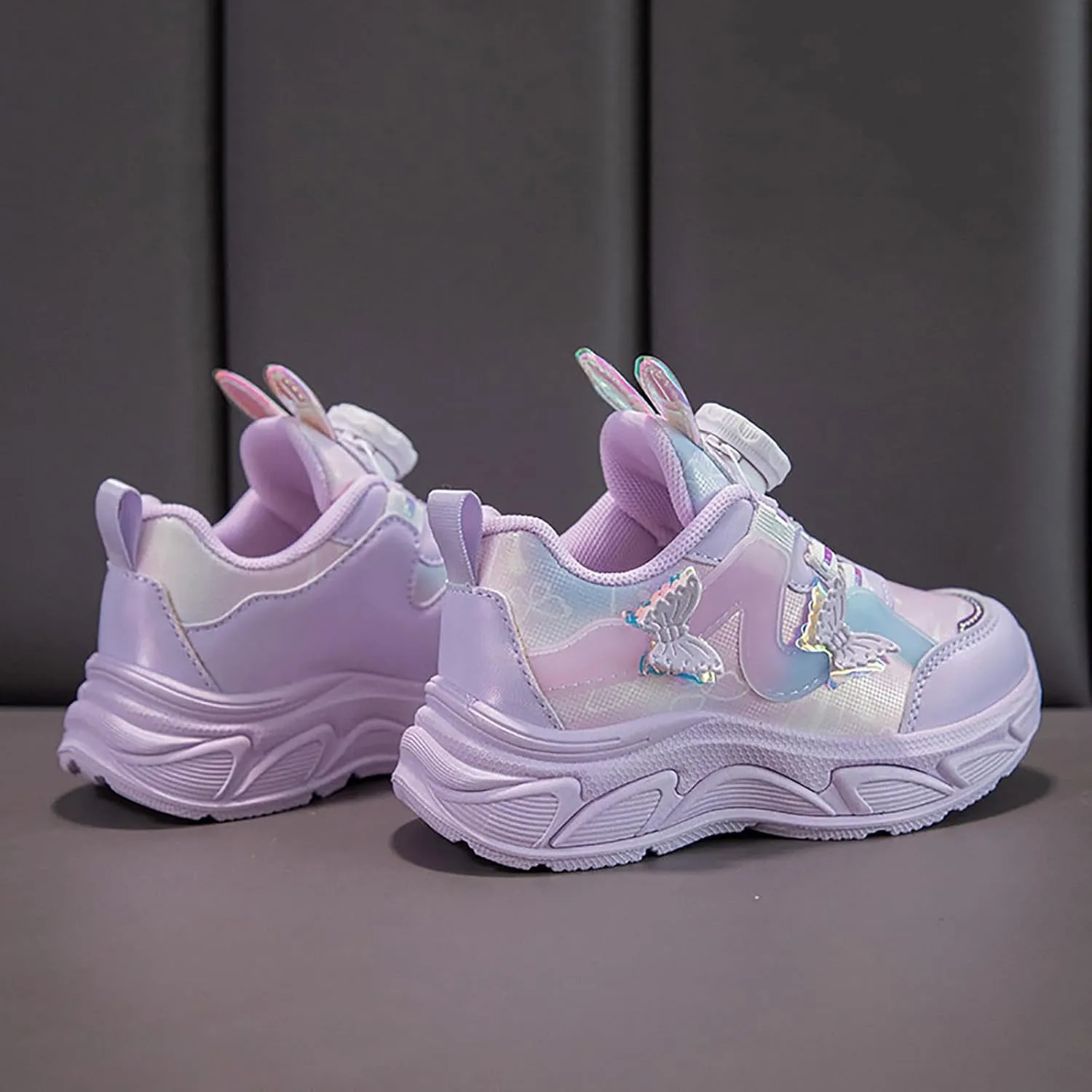 Sneakers for Girls Cute Rabbit Breathable Mesh Lightweight Running Shoes Kids Lace Up Comforable Casual Walking Shoes