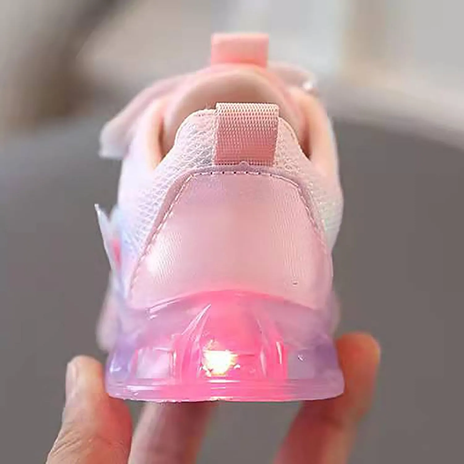 Sneakers for Girls LED Light Flashing Sneakers for Kids Outdoor Sports Running Breathable Design Shoes with Hook and Loop