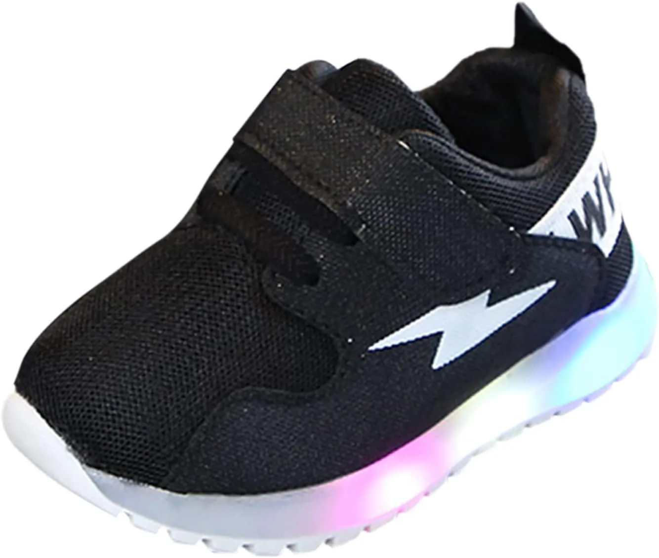 Sneakers for Girls Luminous Tennis Shoes Flashing Lightweight Breathable Hook and Loops Walking Mesh Adorable Outdoor Sport