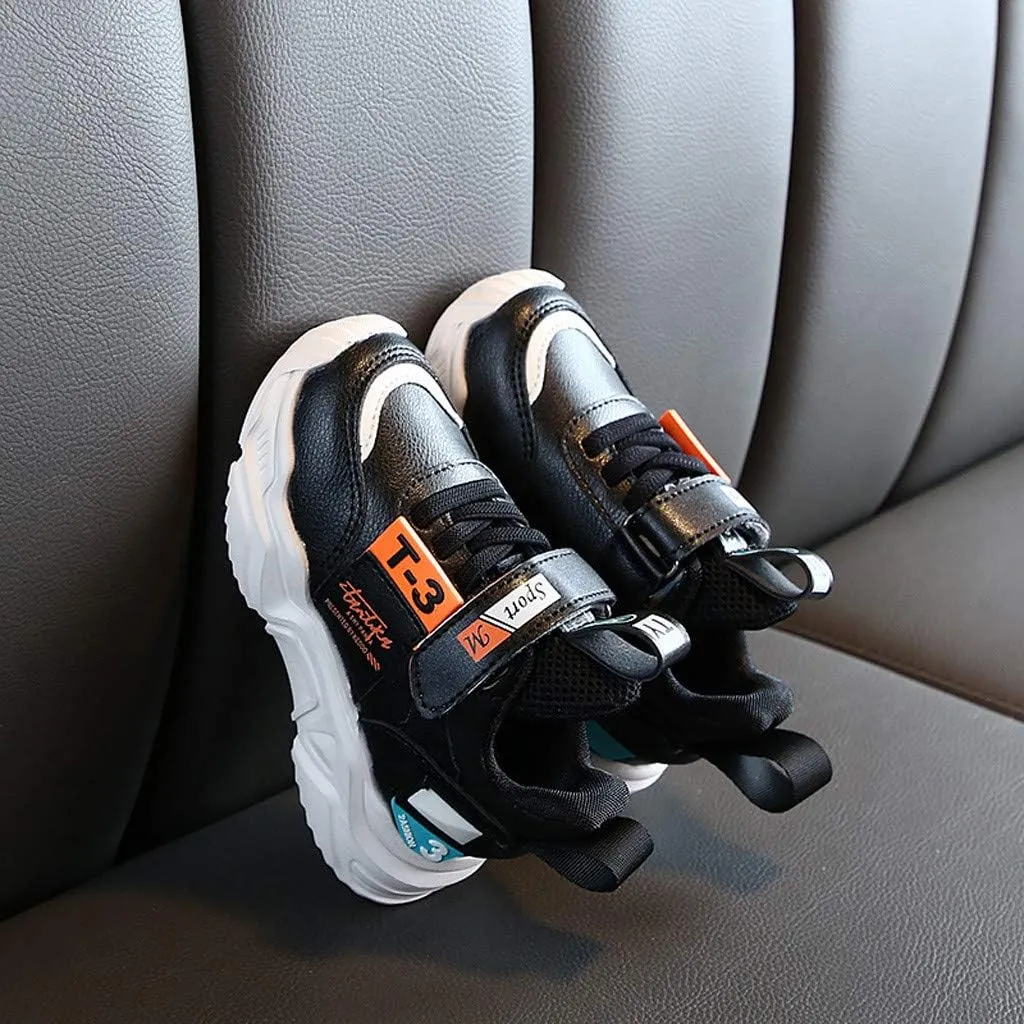 Sneakers for Kids Girls Boys Casual Shoes Sports Girls Flat Lightweight Mesh Breathable Solid Lace Up Hook Loop