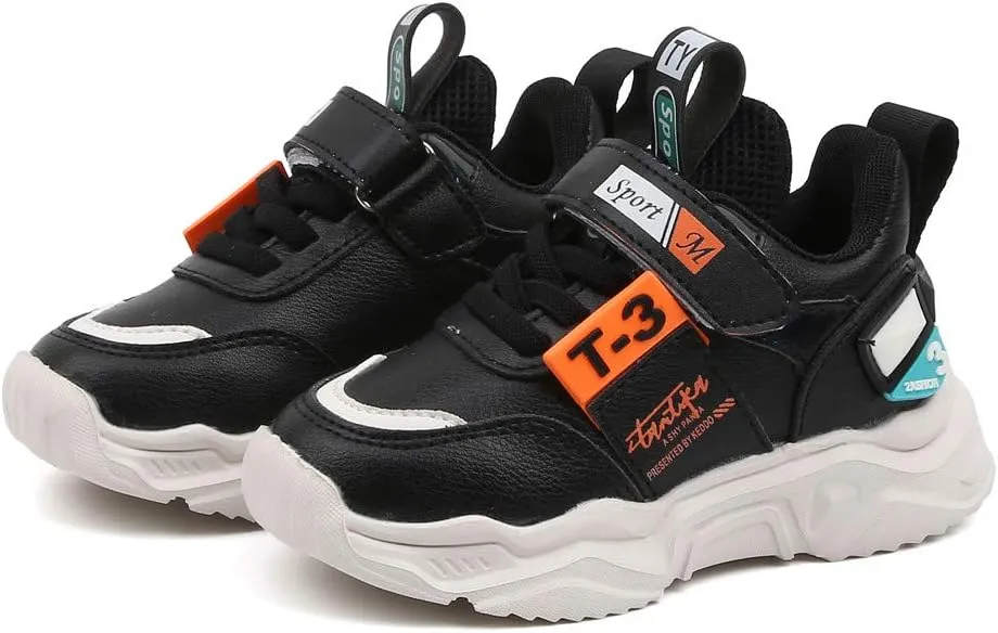 Sneakers for Kids Girls Boys Casual Shoes Sports Girls Flat Lightweight Mesh Breathable Solid Lace Up Hook Loop