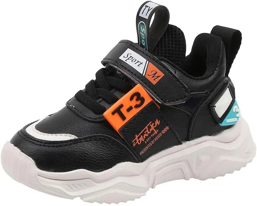 Sneakers for Kids Girls Boys Casual Shoes Sports Girls Flat Lightweight Mesh Breathable Solid Lace Up Hook Loop